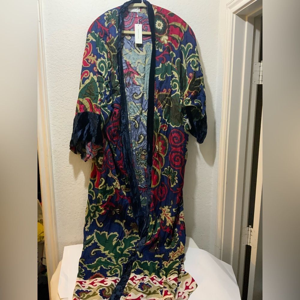 NWT MISS JUNE Paris kimono  Maxi Dress Coverup | One Size | Boho Cottagecore